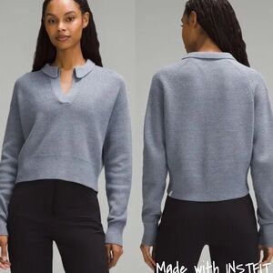 Lululemon Collared Merino Wool Blend Knit Sweater Small